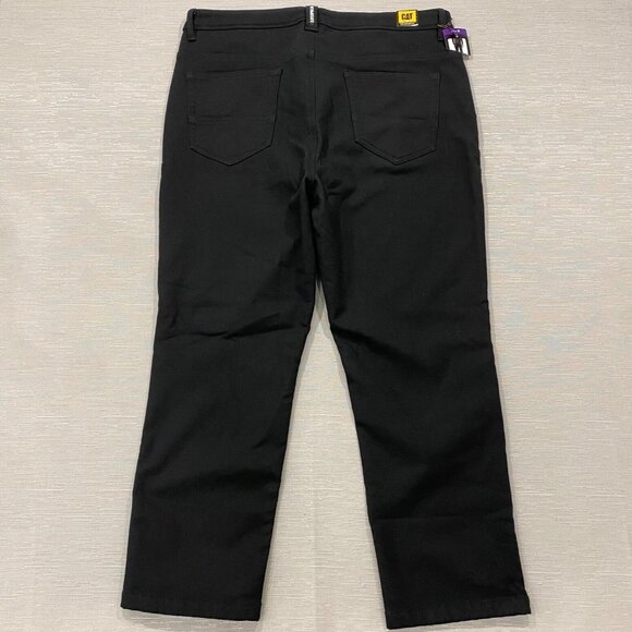 CAT Caterpillar Work Pants Mens 40 x 30 Black Canvas Fleece Lined Insulated - Picture 4 of 13